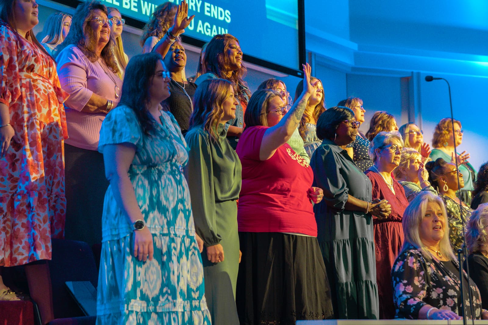 The Victory choir singing during a Sunday service