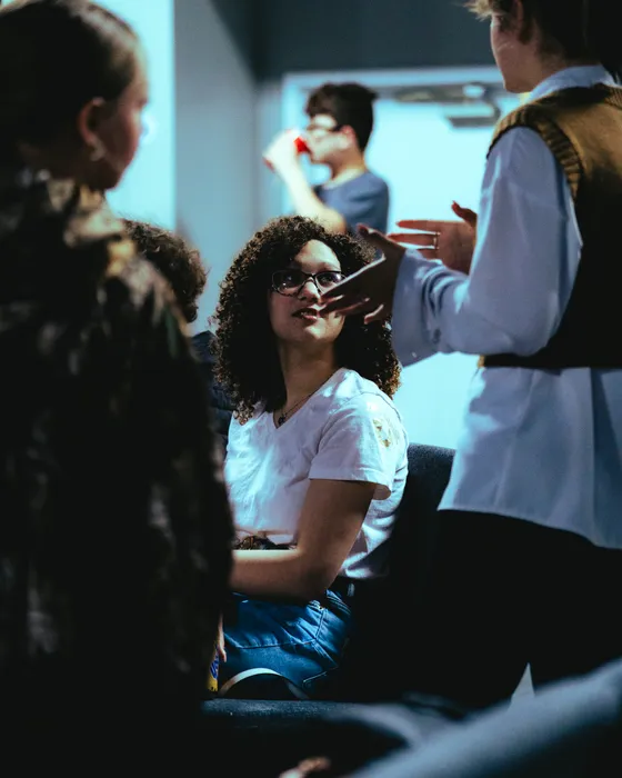 Victory Teens talking together in a small group